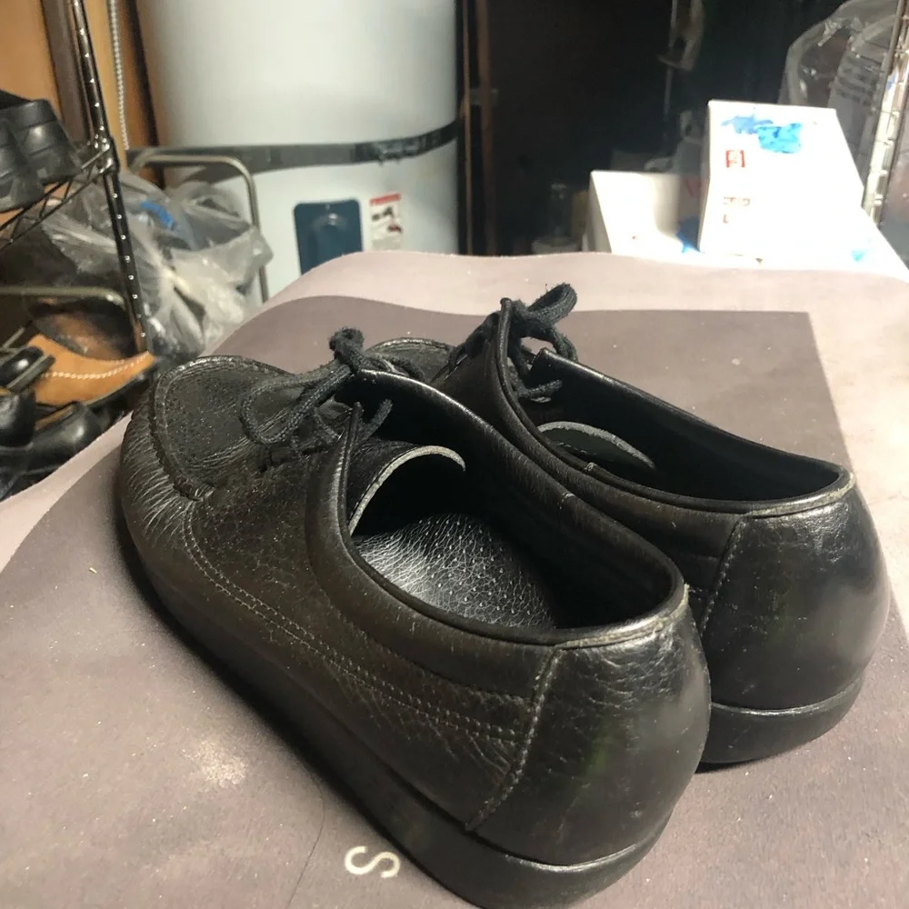 SAS Amigo Men’s Black Leather Slip-On Lace oxfords Loafers Shoes Size 10.5W
